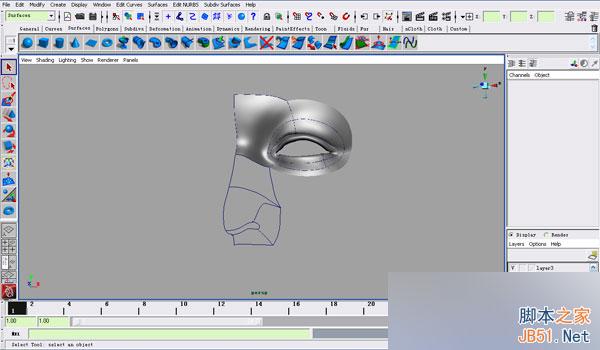 MAYA NURBS制作高精度生物模型详解 武林网 MAYA建模教程