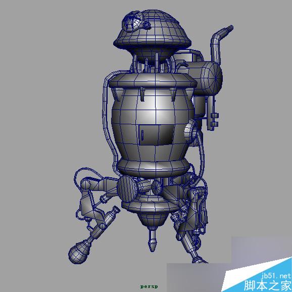 Maya制作一架钢铁机械 武林网 maya建模教程