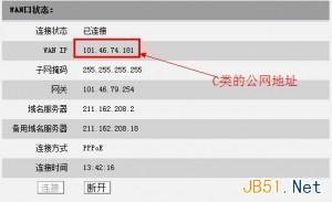 路由器上面的公网IP地址