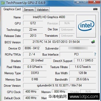 GPU-Z检测HD4600