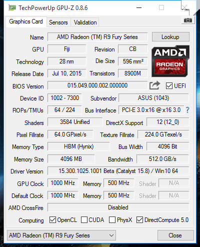 AMD R9 Fury 成功开核变Fury X