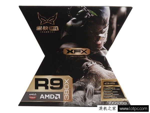 XFX讯景黑狼R9 380X外包装盒