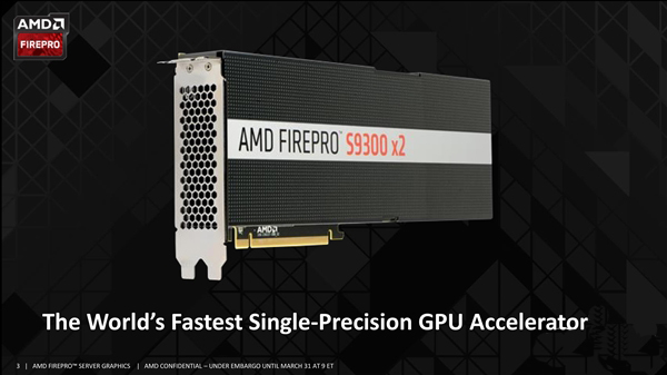 AMD发布FirePro S9300 X2双芯专业显卡