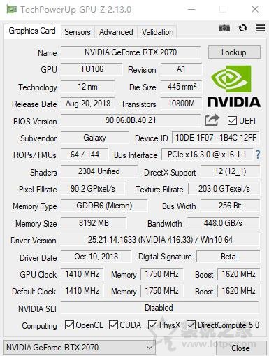 NVIDIA GeForce RTX2070显卡全面评测：成功取代GTX1080