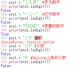 Python isdigit()函数使用示例2