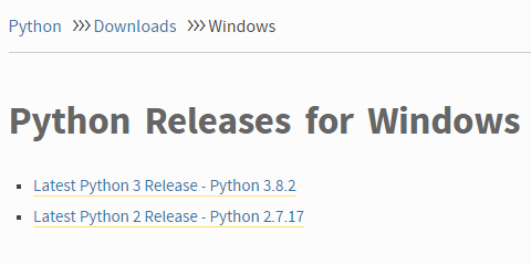 从官网下载Windows环境下的Python