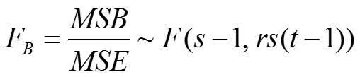 有交互作用的方差分析之因素B检验统计量的计算公式