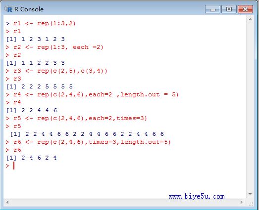 R语言中使用rep函数创建重复序列