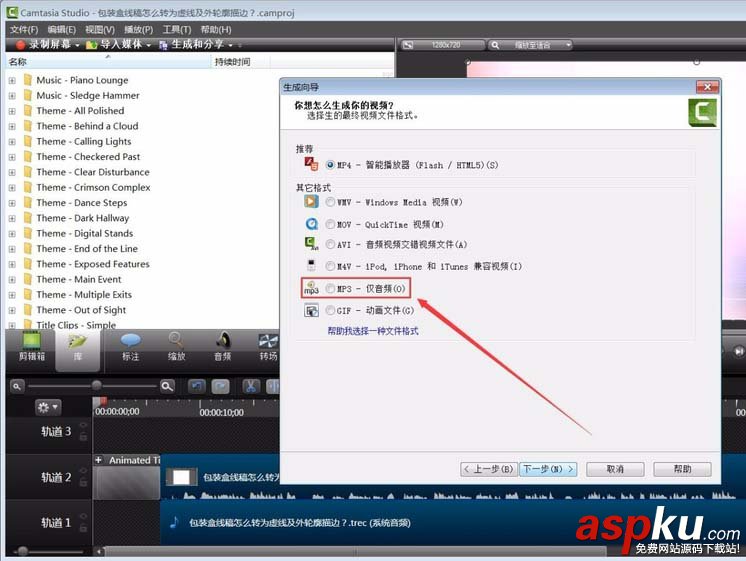 CamtasiaStudio,音频,mp3