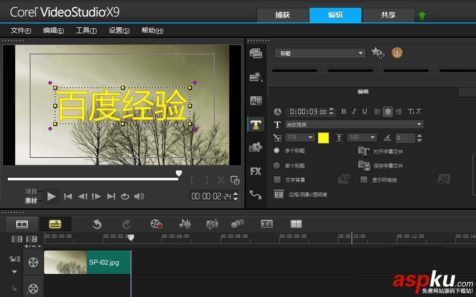 会声会影,文字