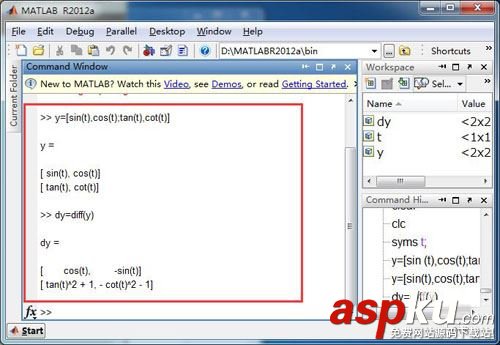 matlab,矩阵函数,求导