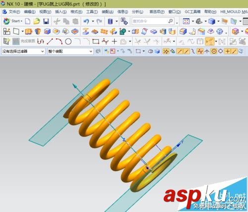 UG10.0怎么使用GC工具箱压缩弹簧模型? UG10.0,弹簧