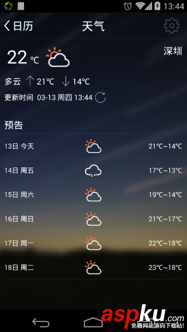 人生日历,天气