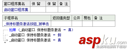 易语言,标题条,激活状态