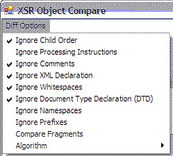 xsr object compare 选项