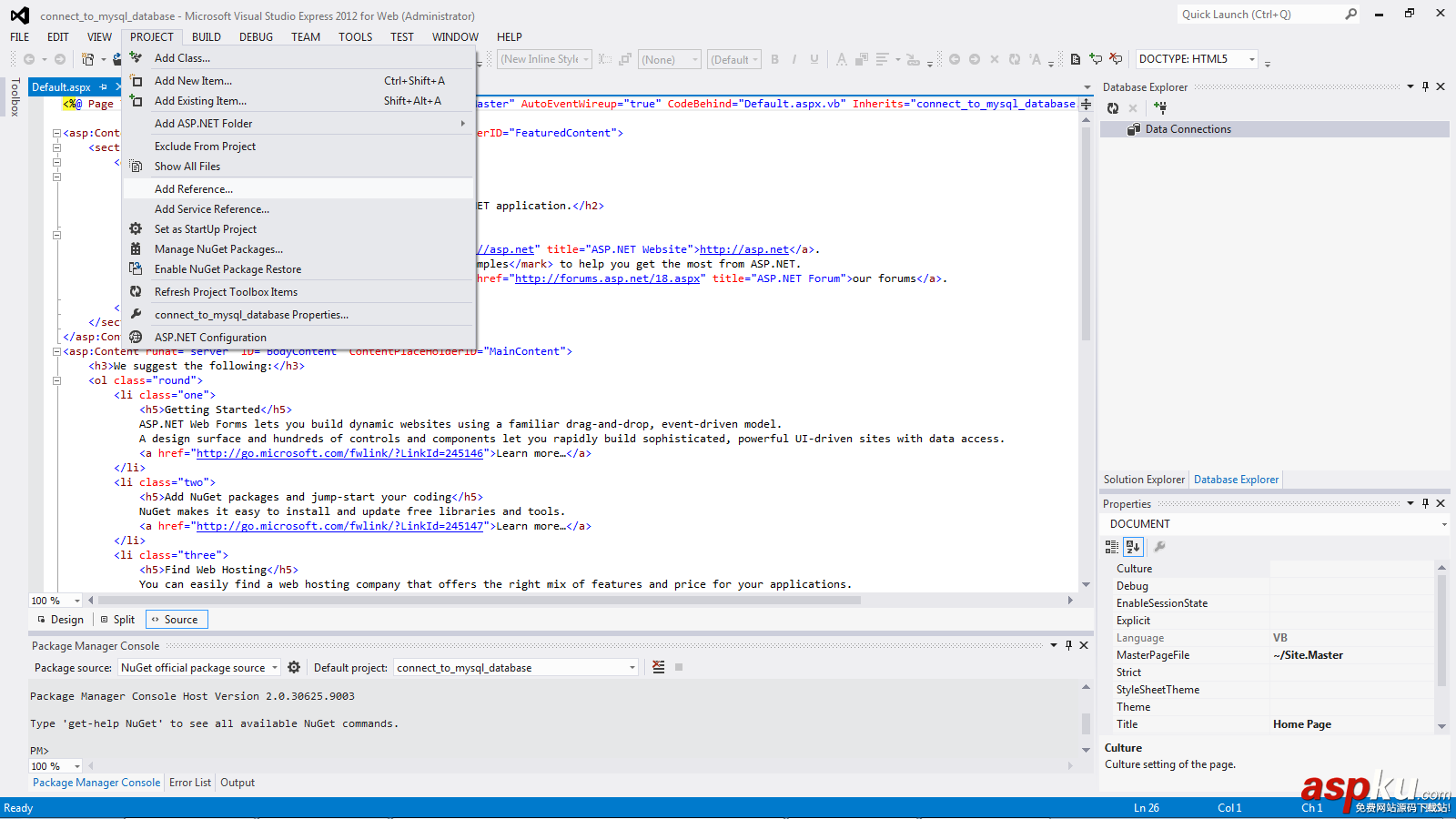 在VB.NET应用中使用MySQL的方法