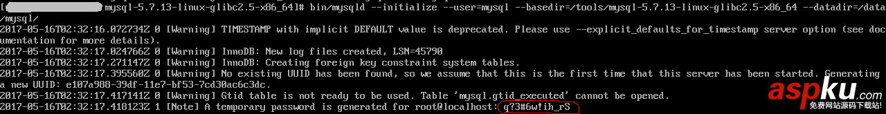 VMWare,linux,mysql5.7.13