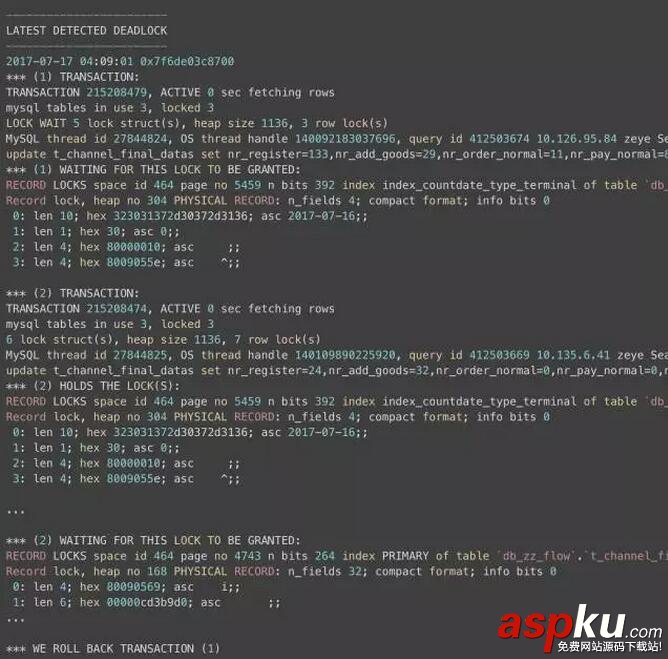 mysql,死锁,日志