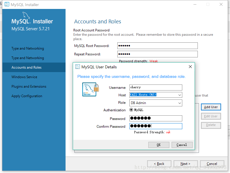 Windows10,mysql5.7.21,Installer