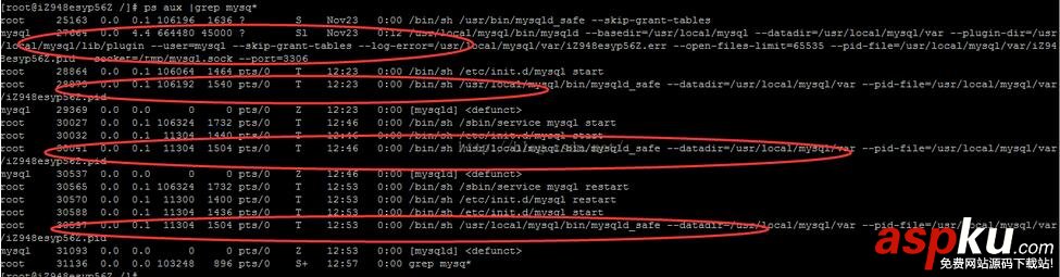 mysql,启动报错