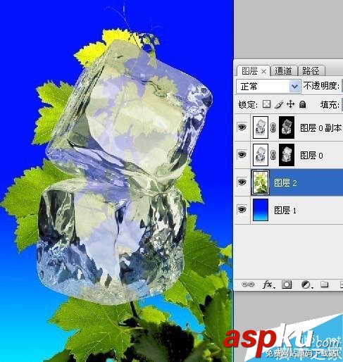 PS图层蒙版,冰块