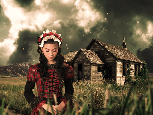 photoshop照片合成:女孩处于魔幻境况_webjxcom