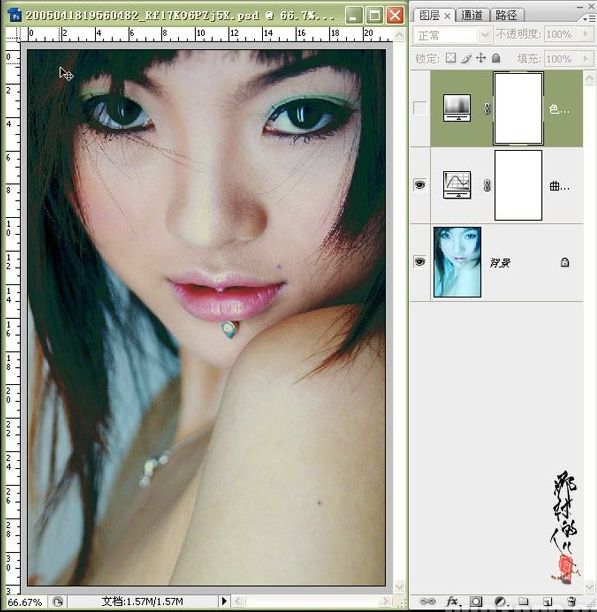 photoshop曲线调色:偏蓝色照片恢复正常_webjxcom