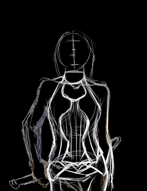 photoshop绘制冷酷的女刺客插画_网页设计webjx.com发布