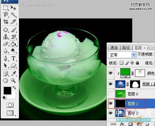 photoshop抠图和照片合成教程:绿色冰激凌_网页设计