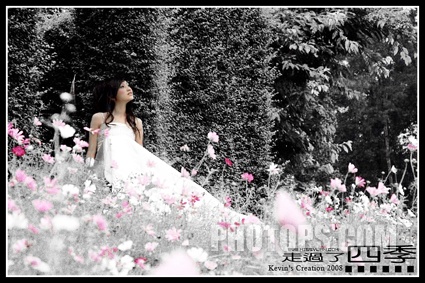 photoshop婚纱照片:走过了四季