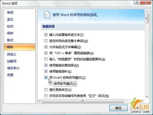 Word2007中插入模式的启用与禁用   武林网