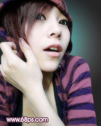 photoshop调制可爱洋红色调美女照片_webjx.com