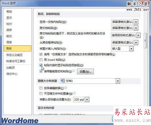 粘贴内容时显示粘贴选项按钮