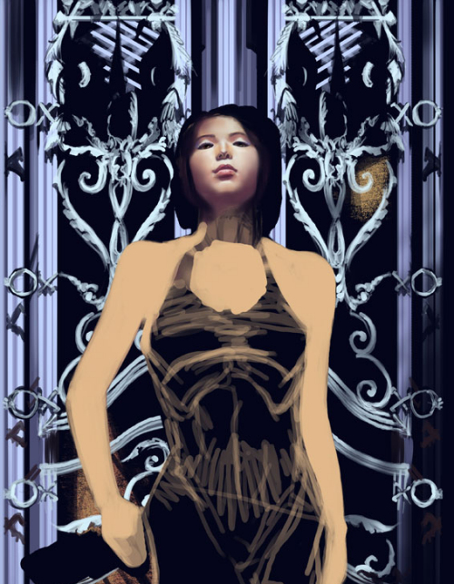 photoshop绘制冷酷的女刺客插画_网页设计webjx.com发布