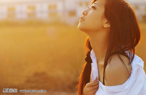 photoshop教程:偏黄色mm照片调色实例