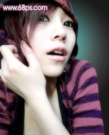 photoshop调制可爱洋红色调美女照片_webjx.com