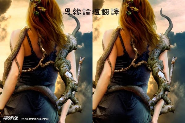 photoshop照片合成:树妖缠身的女孩_webjx.com