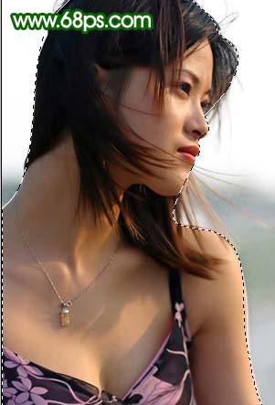 photoshop教程:美白和修复mm头发