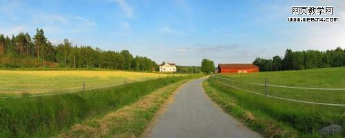 road to enclosed bridge