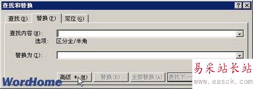 查找和替换对话框