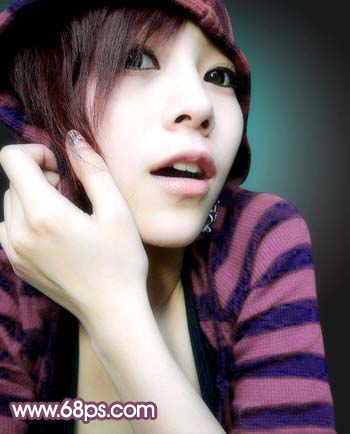photoshop调制可爱洋红色调美女照片_webjx.com