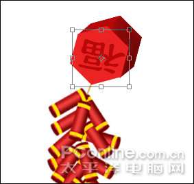 恭贺牛年 photoshp cs4绘制迎春炮竹