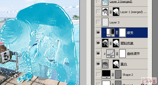 利用photoshop巧妙将人物改成“水人”