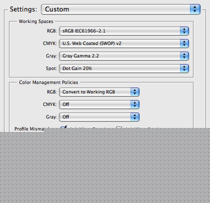 working space settings