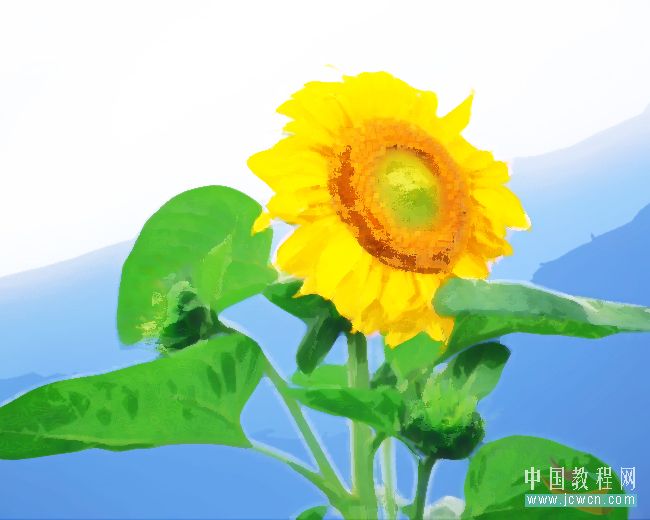photoshop教程：做花卉水彩画