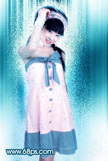 photoshop为照片添加时尚蓝色纹理背景_webjx.com