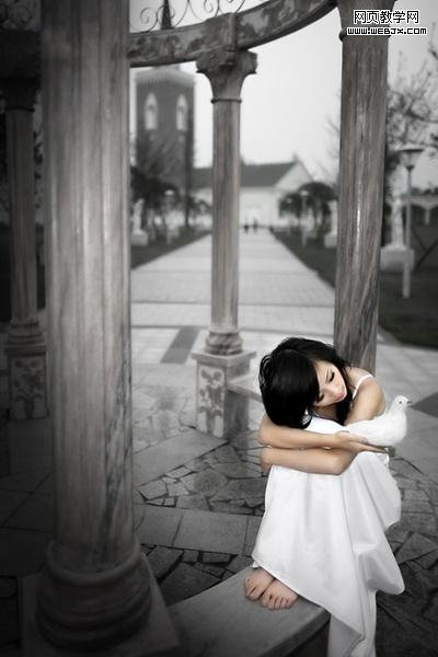 ps照片融合教程:蓝色调唯美美女图片_网页设计