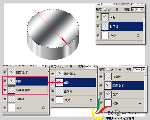 photoshop绘制立体感超强的金属指南针