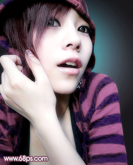 photoshop调制可爱洋红色调美女照片_webjx.com