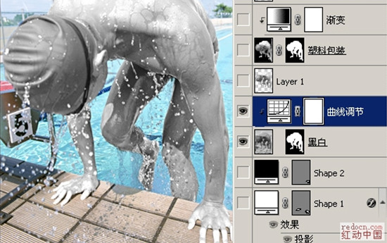 利用photoshop巧妙将人物改成“水人”